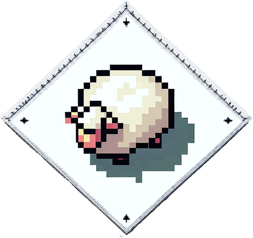 top down view of a pixel art sheep.
Single Game Texture.  In-Game asset.  2d.  Blank background.  High contrast.  No shadows