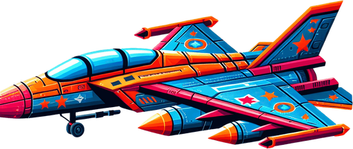 Jet.
Single Game Texture. In-Game asset. 2d. Blank background. High contrast. No shadows.