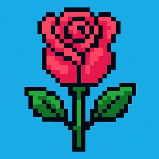 roza de pixeles.
In-Game asset.  2d.  High contrast.  No shadows