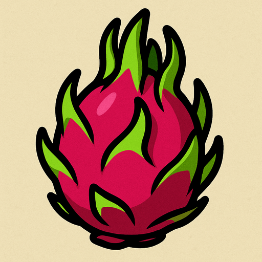 Uncut dragonfruit.
In-Game asset.  2d.  High contrast.  No shadows
