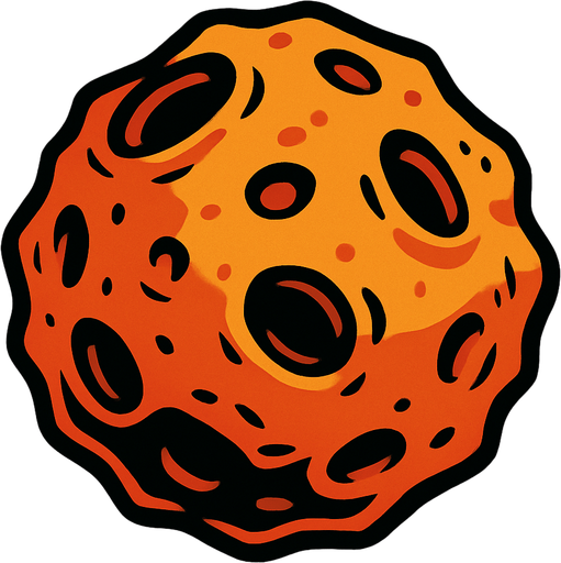 asteroit.
In-Game asset.  2d.  High contrast.  No shadows