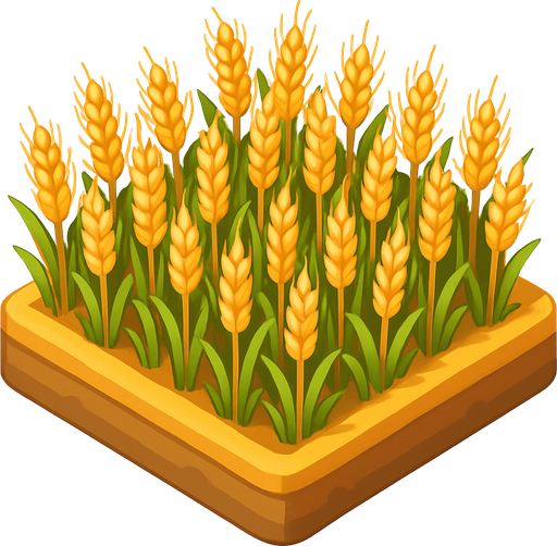 Una parcela de trigo.
In-Game asset.  No shadows