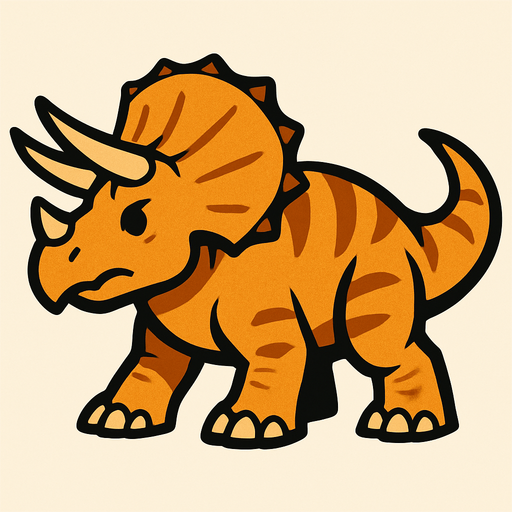 Triceratops.
In-Game asset.  2d.  High contrast.  No shadows