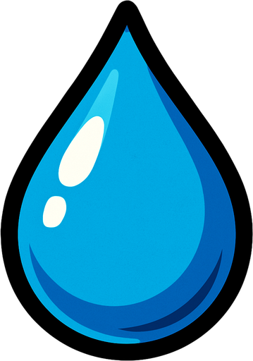 One drop of rain.
In-Game asset.  2d.  High contrast.  No shadows