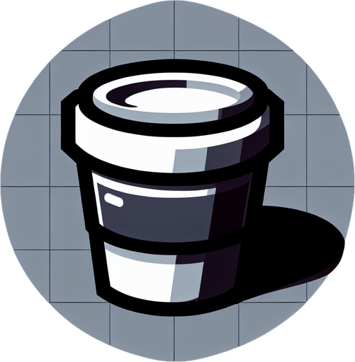 Coffee Cup.
Single Game Texture. In-Game asset. 2d. Blank background. High contrast. Shadows at the bottom.