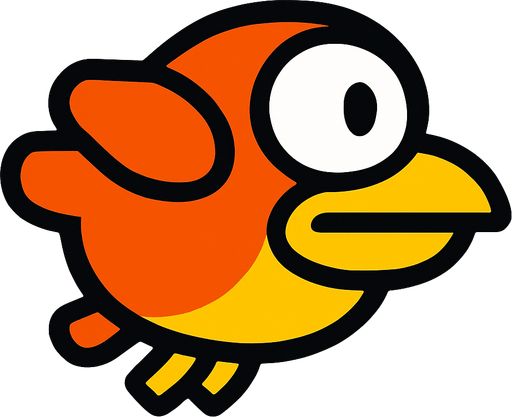 Bird flappy.
In-Game asset.  2d.  High contrast.  No shadows