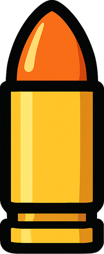 bullet.
In-Game asset.  2d.  High contrast.  No shadows