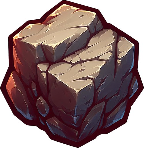 small rock.
Single Game Texture.  In-Game asset.  2d.  Blank background.  High contrast.  No shadows