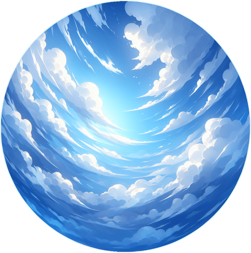 Daytime sky.
Single Game Texture.  In-Game asset.  2d.  Blank background.  High contrast.  No shadows