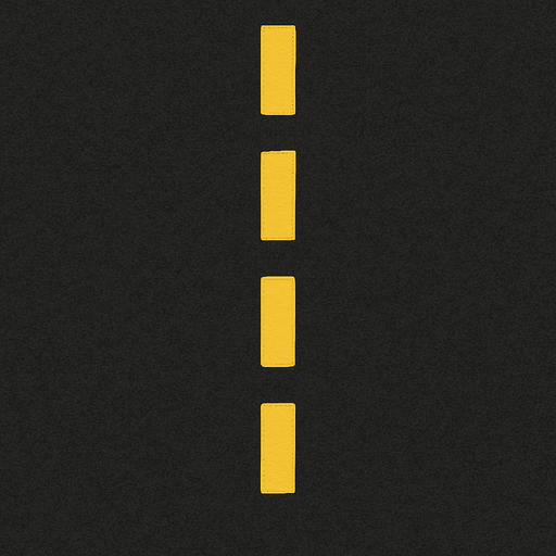 Road line.
In-Game asset.  2d.  High contrast.  No shadows