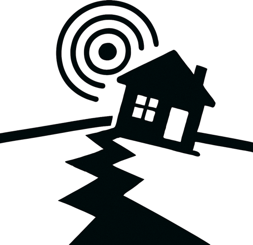 earthquake image.
In-Game asset.  2d.  High contrast.  No shadows