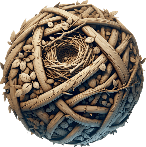 Nest.
Single Game Texture.  In-Game asset.  2d.  Blank background.  No shadows