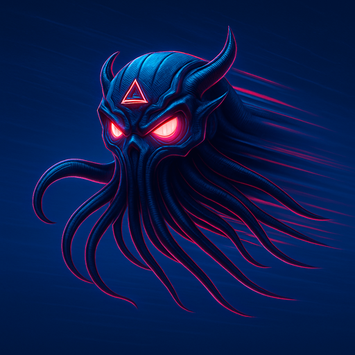 Suspended midair, flying fast, tentacles behind, fully in frame no edges cut off