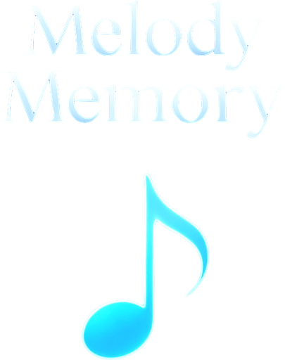 A vertical 9:16 mobile game start screen for a music-themed game called "Melody Memory". A glowing blue melody symbol floats in the center, with dreamy blue and purple gradient background. Soft abstract sound waves and light particles surround the symbol. At the top, stylish title text "Melody Memory" in elegant font. In the center, a prominent "Start Game" button with a glowing, rounded design. At the bottom, soft hint text saying "Tap to Start". Futuristic, minimalistic, high contrast, cinematic lighting, 4K, high quality, mobile UI friendly..
In-Game asset.  2d.  High contrast.  No shadows