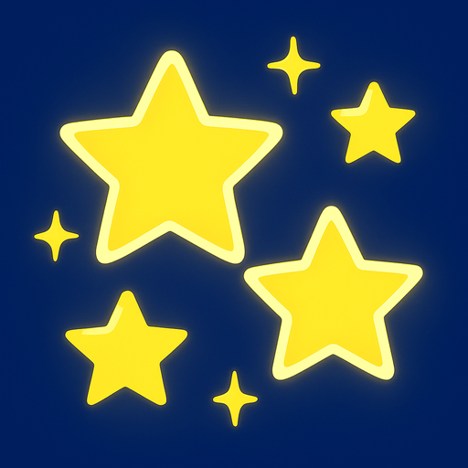estrellitas luminosas.
In-Game asset.  2d.  High contrast.  No shadows