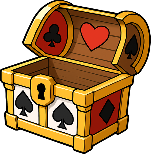 This chest with the top open and nothing inside.