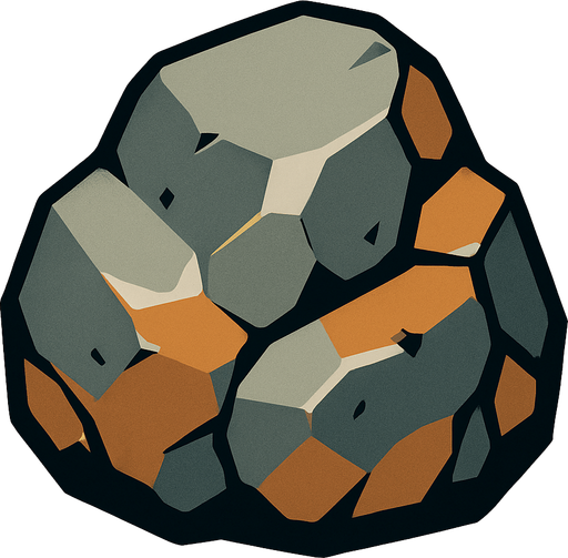 Rock.
In-Game asset.  2d.  High contrast.  No shadows