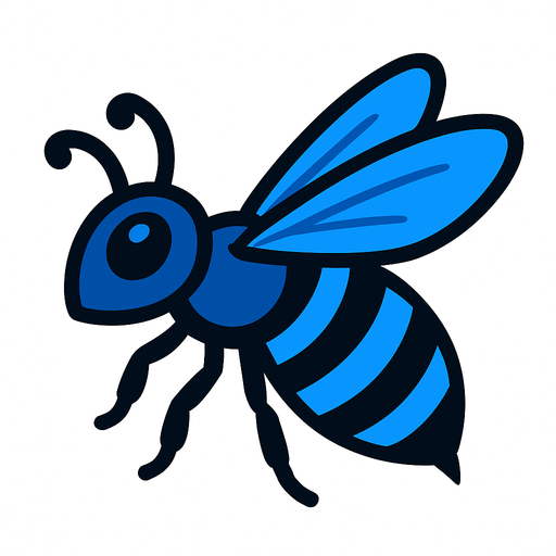 Abeille bleu.
In-Game asset.  2d.  High contrast.  No shadows