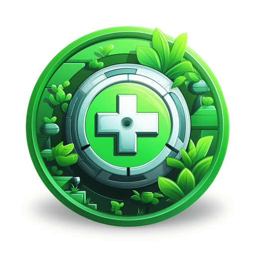 Round powerup. Green health icon
Single Game Texture. In-Game asset. 2d. Pixelart. White background. Blank background. Low detail. High contrast.