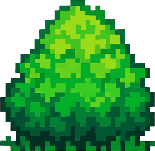 arbusto pixelart.
In-Game asset.  2d.  High contrast.  No shadows