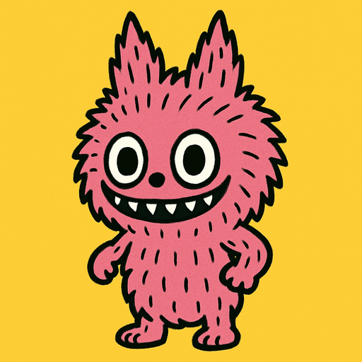 Pink labubu.
In-Game asset.  2d.  High contrast.  No shadows
