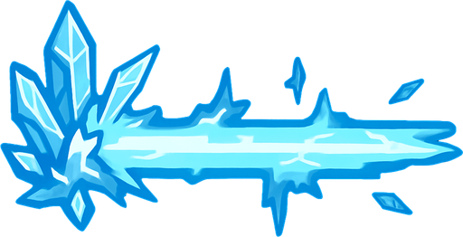 Just laser, but ice.
In-Game asset.  2d.  High contrast.  No shadows