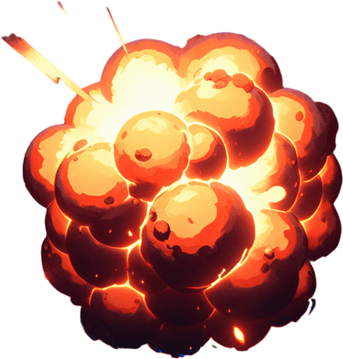 explosion particle
Single Game Texture. In-Game asset. 2d. Blank background. High contrast. No shadows.