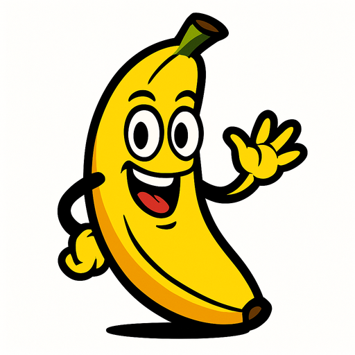 platano animado.
In-Game asset.  2d.  High contrast.  No shadows