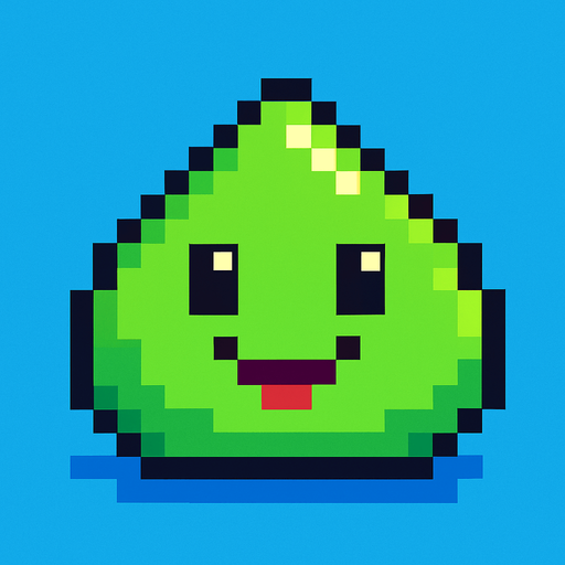 Slime pixart cute.
In-Game asset.  2d.  High contrast.  No shadows