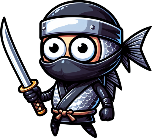 忍者鰯.
Single Game Texture. In-Game asset. 2d. Blank background. High contrast. No shadows.