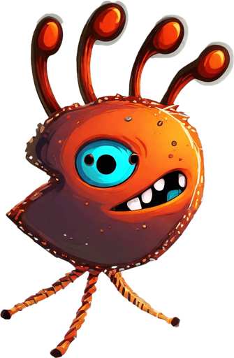 2D Single Monster. In-Game asset. 2d. Blank background. High contrast. No shadows..