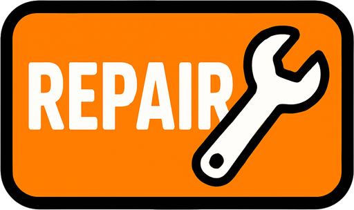 2d simple repair button.
In-Game asset.  2d.  High contrast.  No shadows