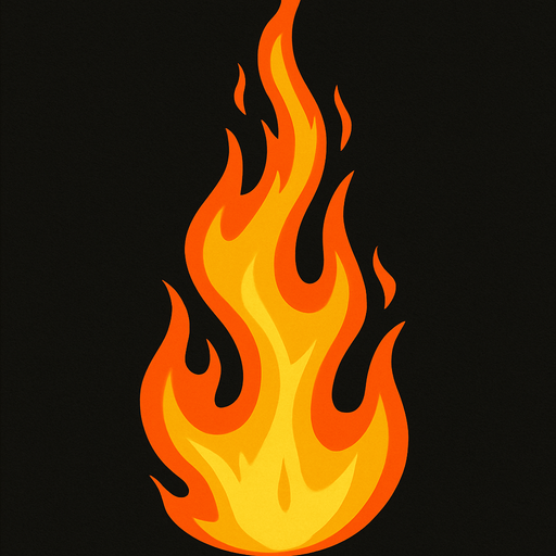 Tall flame shot of a flame gun assets.  without the gun.
In-Game asset.  2d.  High contrast.  No shadows