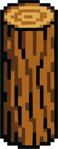 quiero construir una columa cilindrica muy larga de madera, para eso tengo que recurrir a repetir assets uno arriba del otro , puedes crear un segmento que pueda repetirse en pixel art?.
In-Game asset.  2d.  High contrast.  No shadows