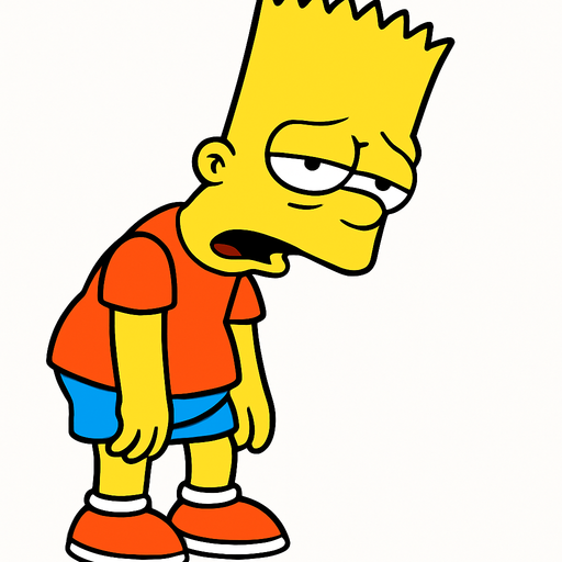Bart is tired.
In-Game asset.  2d.  High contrast.  No shadows