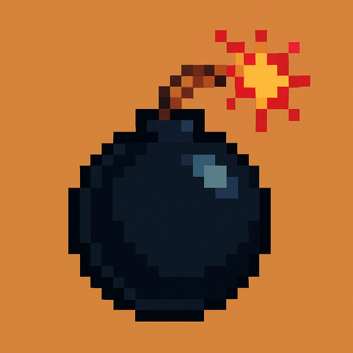 Pixel art Bomb..
In-Game asset.  High contrast.  No shadows