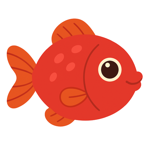 kırmızı renk tatlı balık görseli. No background. Transparent background. Blank background. No shadows. 2d. In-Game asset. flat