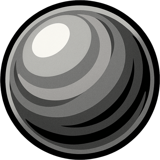 Gri bilye.
In-Game asset.  2d.  High contrast.  No shadows