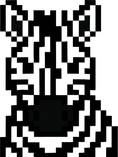 Zebra pixel.
In-Game asset.  2d.  High contrast.  No shadows
