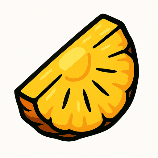 Trozo piña.
In-Game asset.  2d.  High contrast.  No shadows