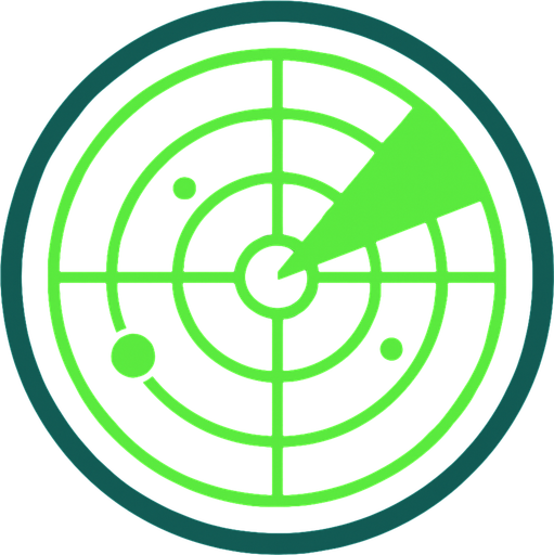 Rango circular de un radar.
In-Game asset.  2d.  High contrast.  No shadows