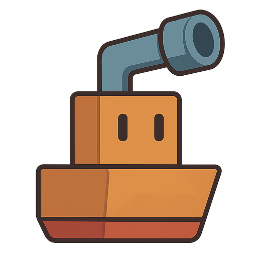 a cannon robot. No background. Transparent background. Blank background. No shadows. 2d. In-Game asset. flat
