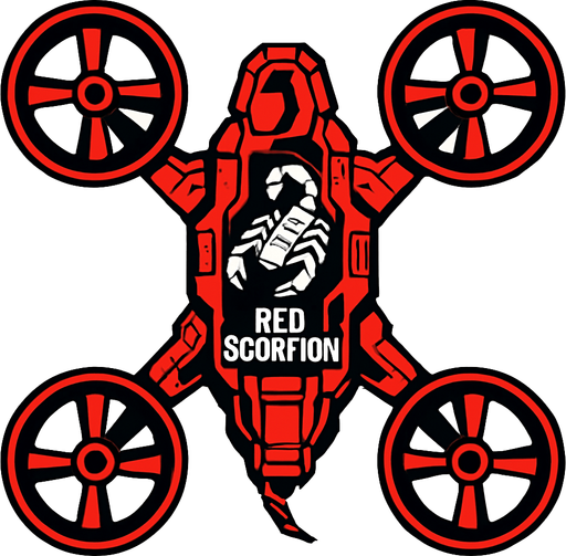 top down view
scifi quad copter drone. red scorpion
In-Game asset.  2d.  High contrast.  No shadows