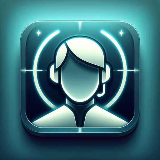 A square app store icon with rounded edges, designed for a Contacts List app with a subtle futuristic touch. The icon features a clean human avatar face in the center, outlined with smooth lines and a soft glow. The avatar is wearing a minimalist headset, hinting at communication functionality. The background is a gradient of deep blue to teal, with faint light effects to suggest a modern and slightly futuristic aesthetic.
Single Game Texture. In-Game asset. 2d. Blank background. High contrast. No shadows.