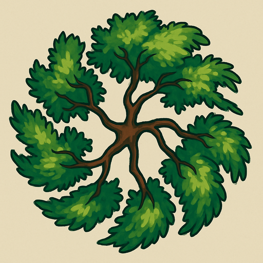 tree Sway Branch top view.
In-Game asset.  2d.  High contrast.  No shadows