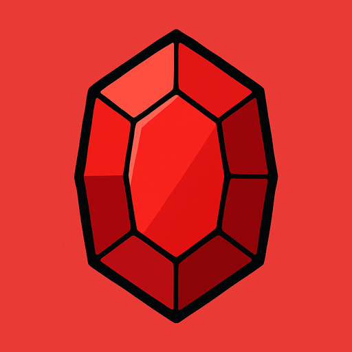 red gem.
In-Game asset.  2d.  High contrast.  No shadows