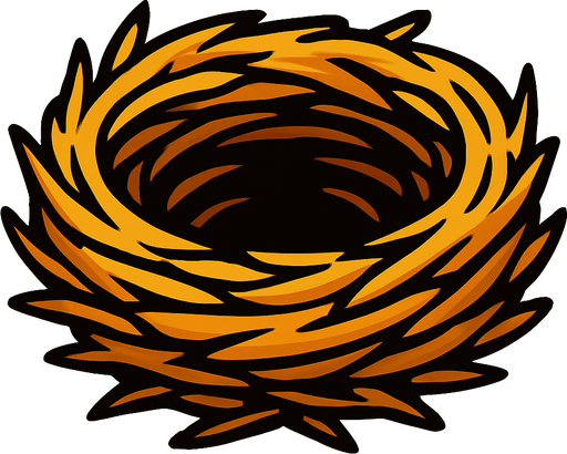 kuş yuvası.
In-Game asset.  2d.  High contrast.  No shadows