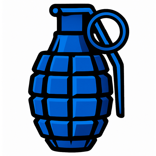 blue hand granade.
In-Game asset.  2d.  High contrast.  No shadows