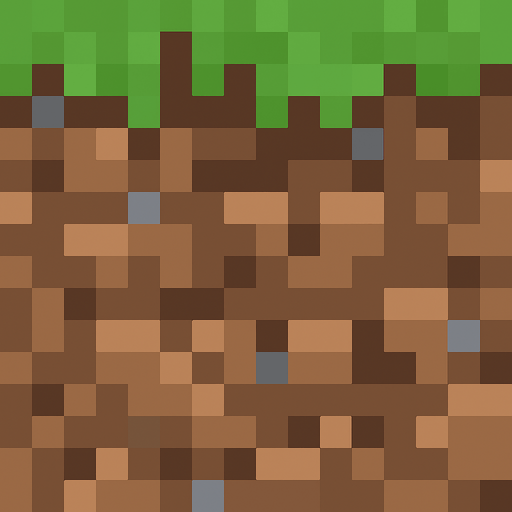 Minecraft ground.
In-Game asset.  2d.  High contrast.  No shadows