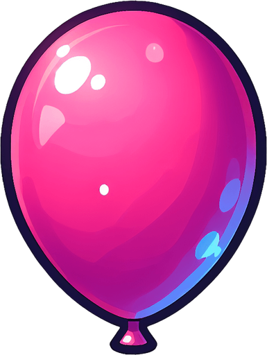 pembe balon.
Single Game Texture.  In-Game asset.  2d.  Blank background.  High contrast.  No shadows